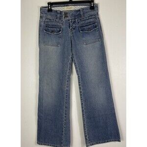 Vtg Y2K Abercrombie & Fitch Jeans Girls Sz 14 Slim Flare Patch Flap Pocket 28